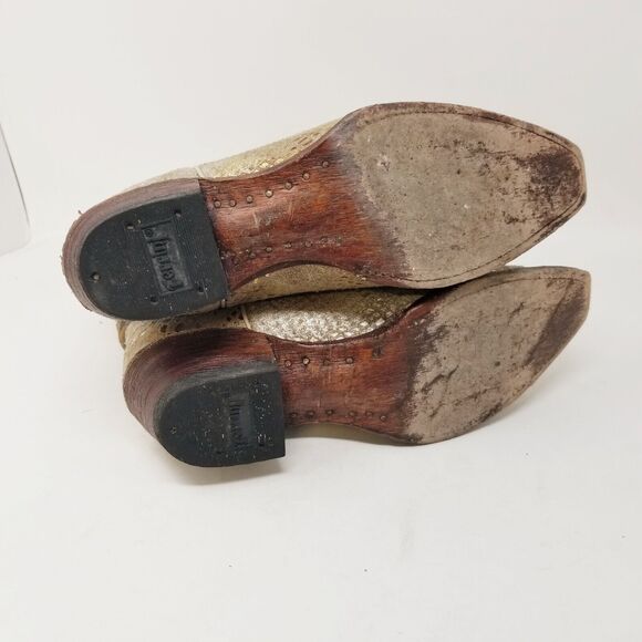 Ferrini Distressed Studded Cowboy Women’s Leather Boots Sz 6.5 Boho Festival - Picture 10 of 16
